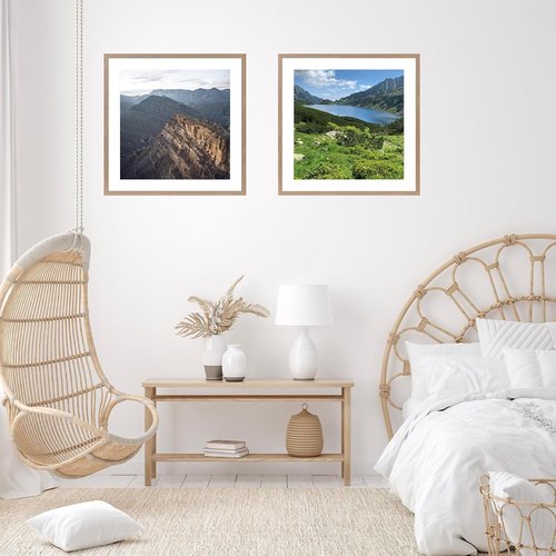JCJMY 24x24 Rustic Brown Picture Frame - Display 20x20 Photos with Mat or 24x24 Without Mat | Shatter-Resistant Plexiglass