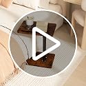 Adjustable Sofa Armrest Tray Table with Swivel Top and Phone Slot