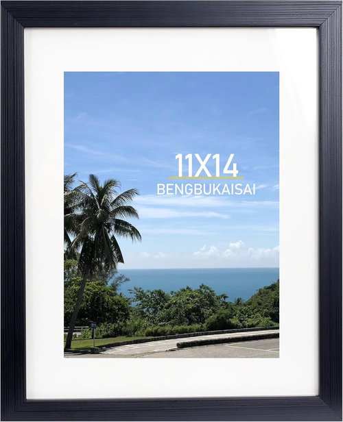 Black 11x14 Picture Frame by [Brand Name] - Versatile Display for 8x10 Photos with Mat or 11x14 Without Mat