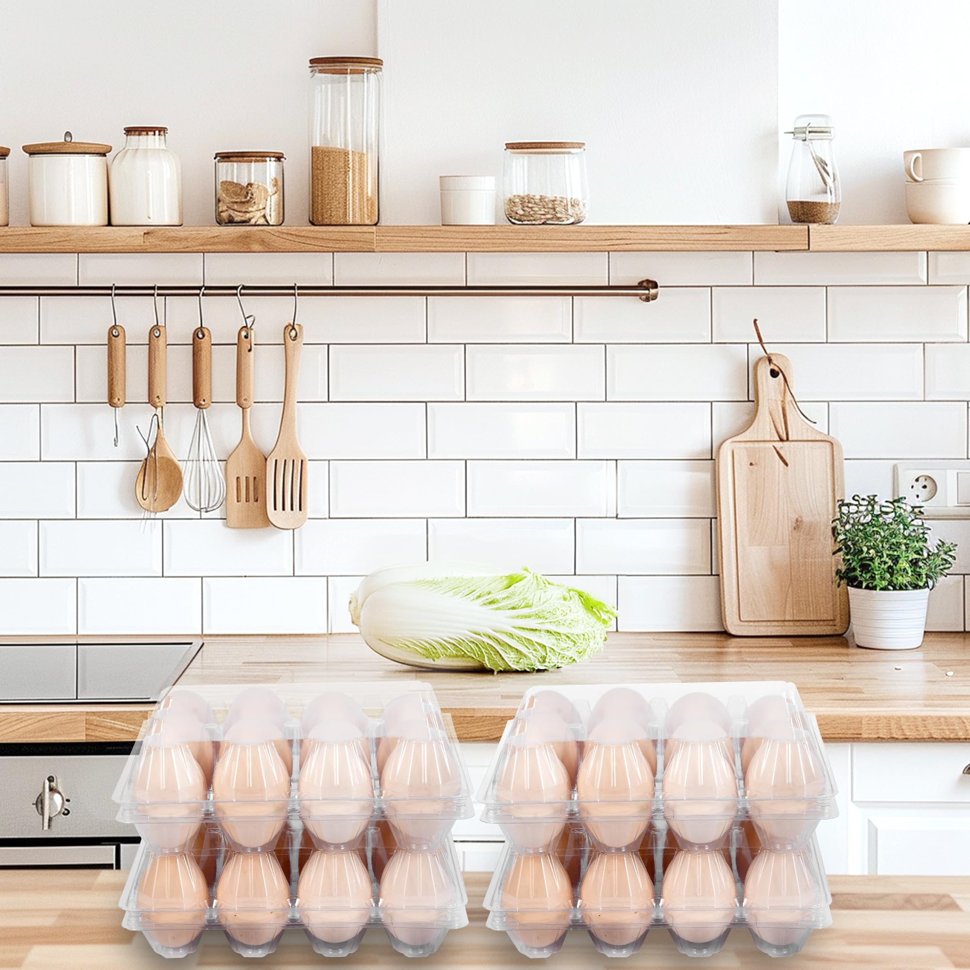 ZHIGLMYD 100 Pack 12 Count Plastic Egg Cartons - Bulk Cheap Clear Reusable Egg Containers for Chicken Eggs, Dozen Egg Storage Solutions.