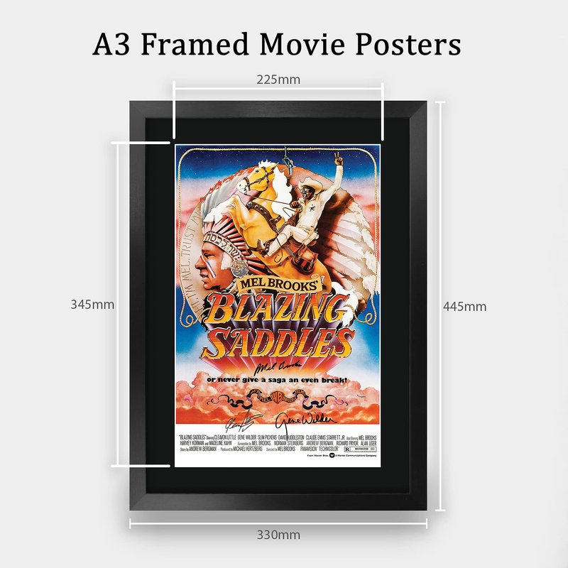 HWC Trading Blazing Saddles Gifts Printed Signed Autograph Picture for Movie Memorabilia Fans - 16" x 12" Framed