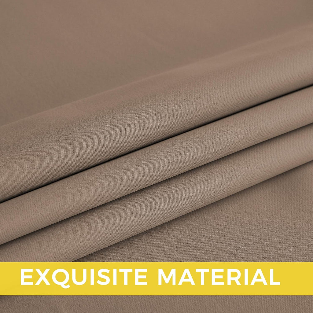 NICETOWN Room Darkening Curtains - 2 Panels in Cappuccino | W52 x L90 for Ultimate Light Control