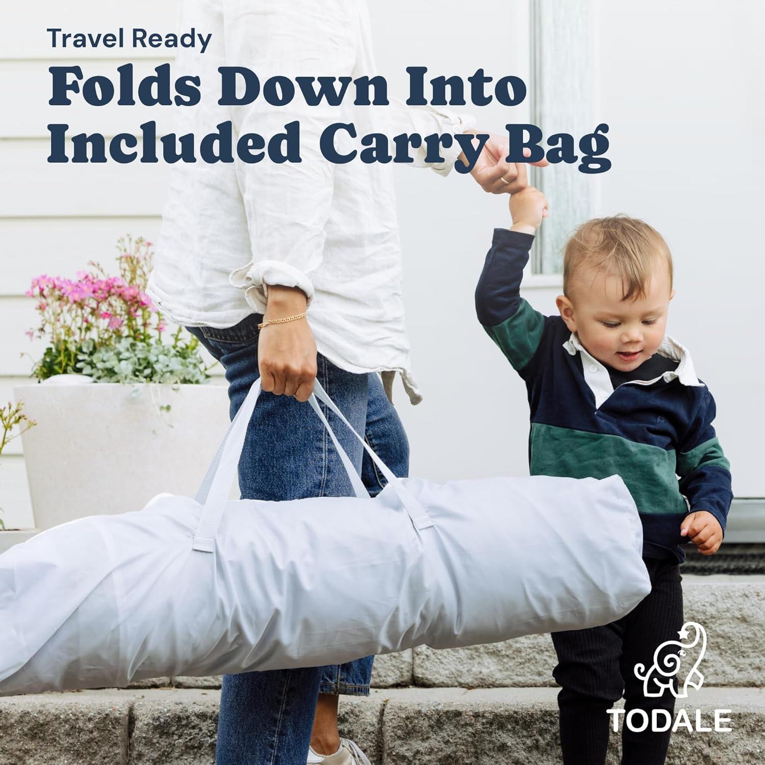 Todale Baby Playpen - Grey Foldable Playpen for Infants & Toddlers | Easy Setup & Ventilated Design - 50 x 50 x 27 in
