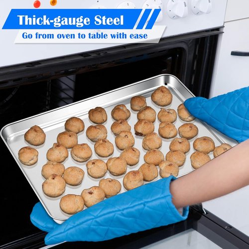 E-far Large Baking Sheet - 20”x14” Stainless Steel Cookie Sheet Pan | Non-Toxic, Rust-Free & Dishwasher Safe