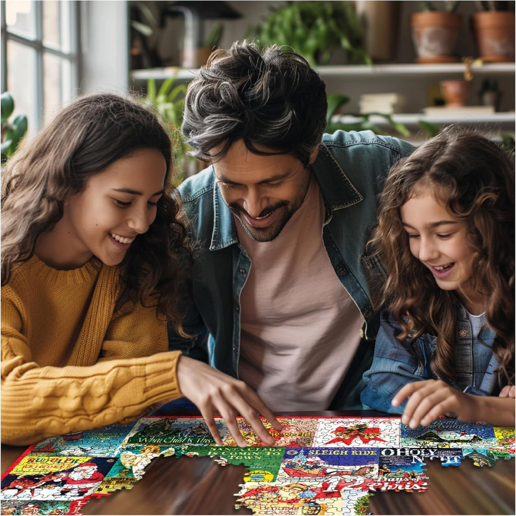 White Mountain 1000-Piece Jigsaw Puzzle - Winter Christmas Holiday Scene | Large 24"x30" Pieces