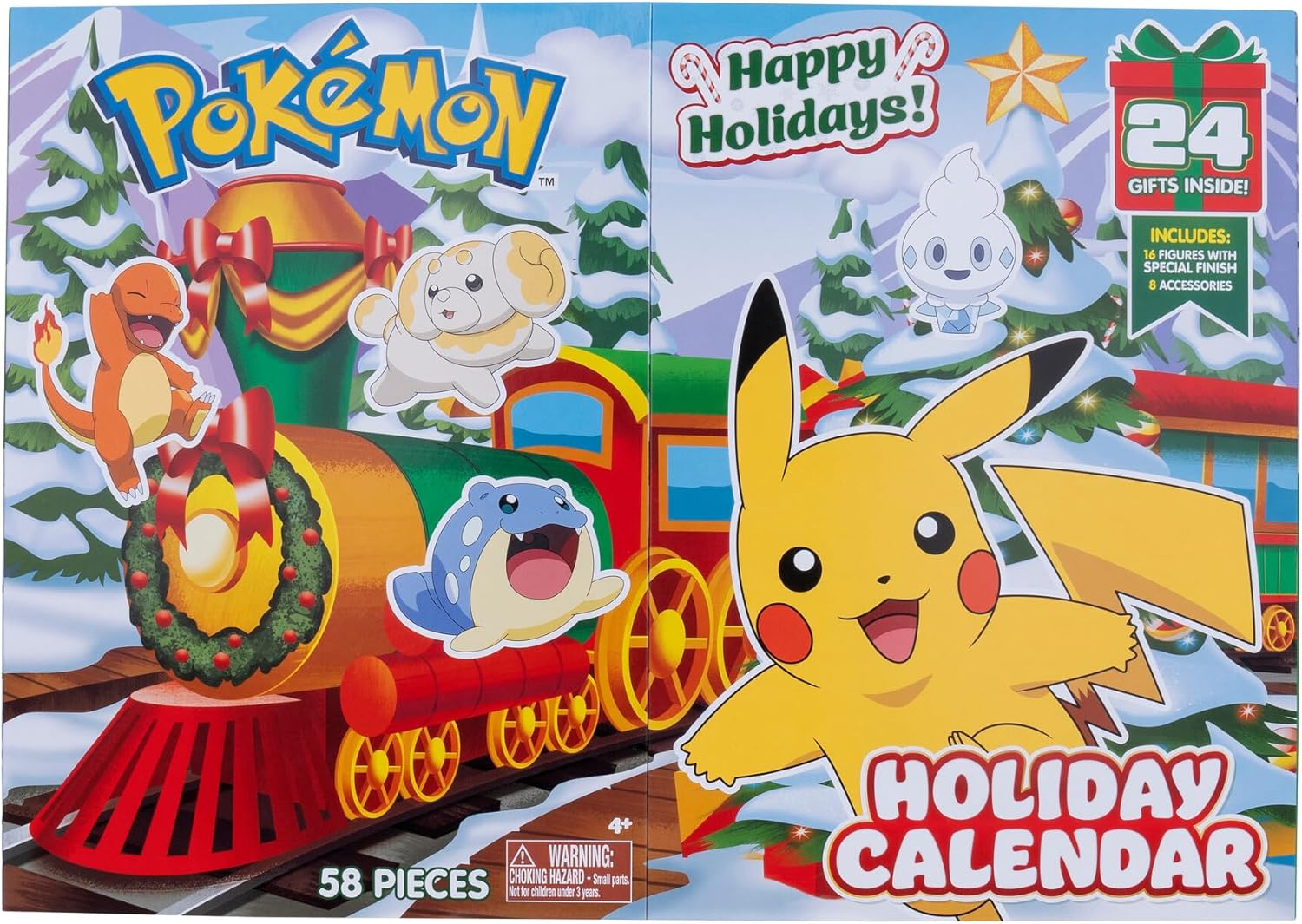 Pokémon 2025 Holiday Advent Calendar - 24-Piece Gift Playset with 16 Toy Figures & 8 Accessories - Officially Licensed for Kids 4+