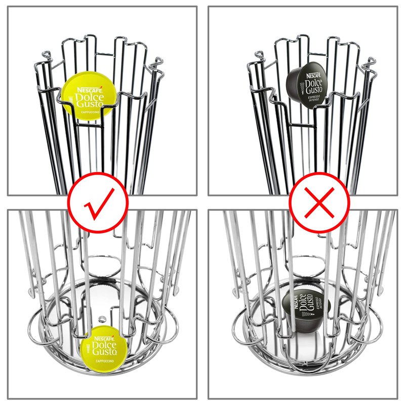 Exzact Coffee Capsule Holder Compatible with Dolce Gusto, Not Sold or Ceated by Dolce Gusto, Rotating Coffee Pods Stands Holder (Max Capacity: 32)