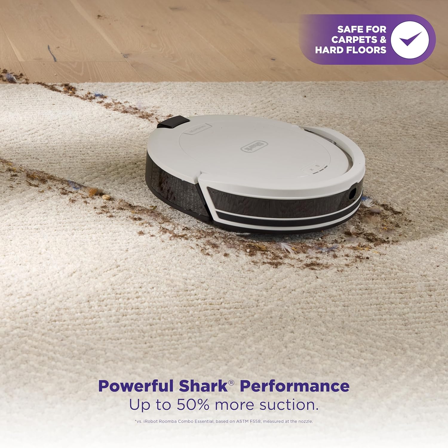 Shark Navigator Robot Vacuum - Powerful Suction & SmartPath Navigation | Self-Empty Base, White, AV2110S