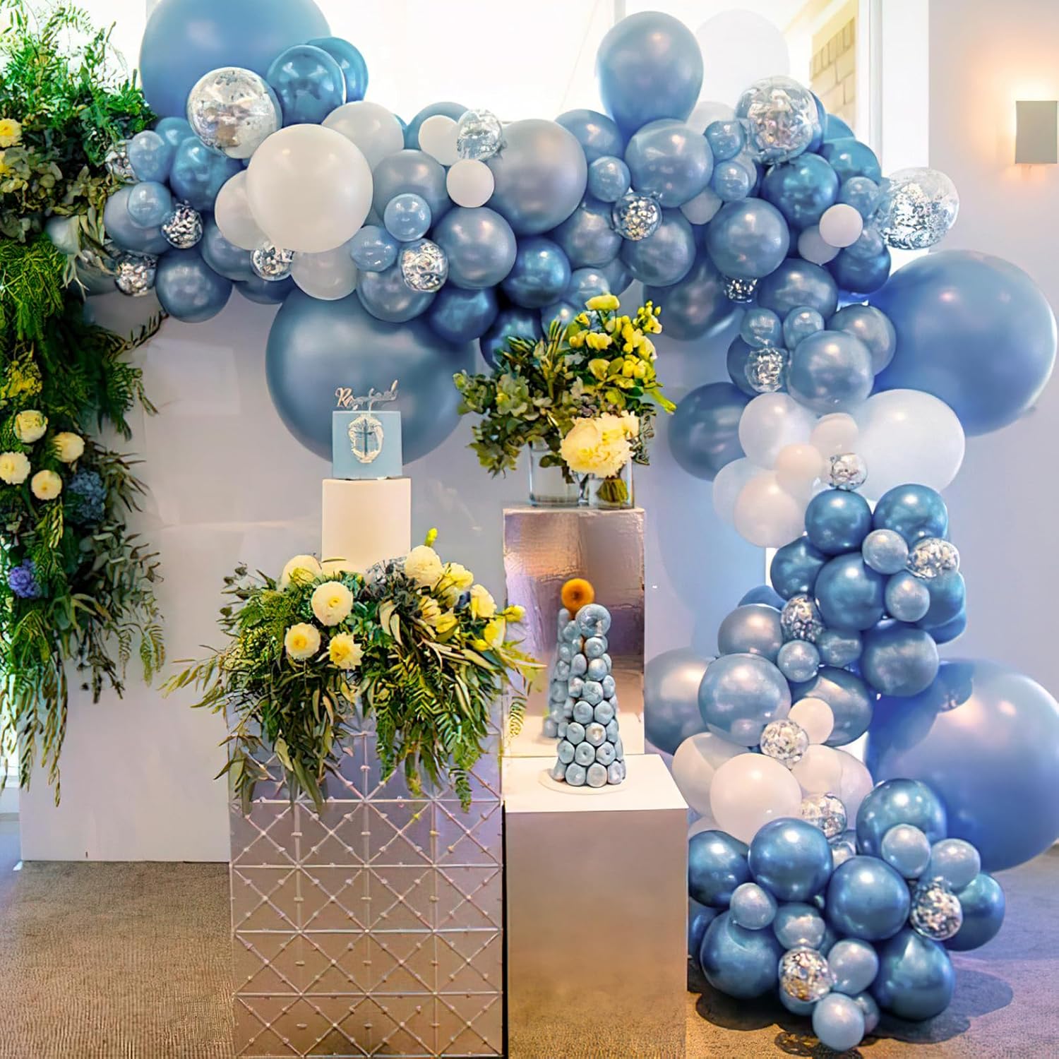 PartyWoo Metallic Light Blue Balloons - 50 Pcs 5-Inch Mini Balloons for Graduation, Baby Shower & Parties