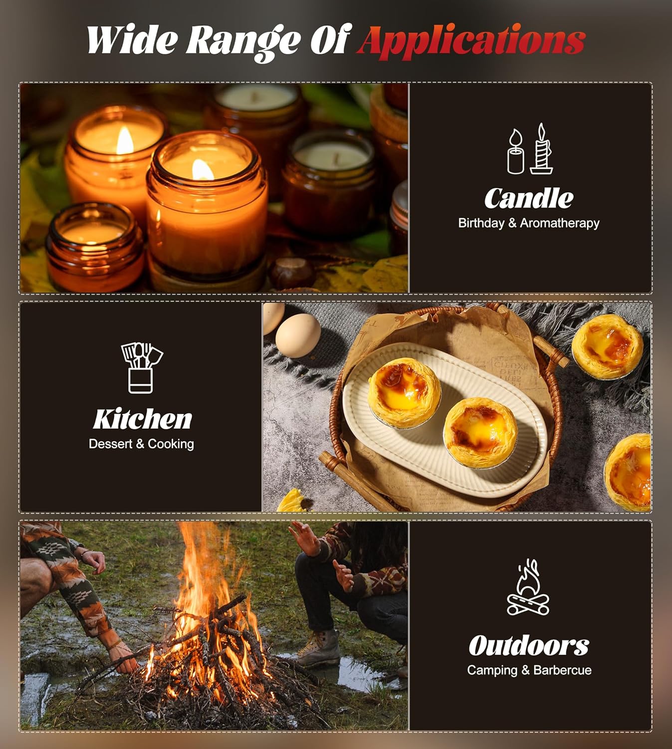 Samniu Jet Flame Torch Lighters - 4 Pack Mini Refillable Windproof Butane Lighters for Candles, Grills & Fireplaces