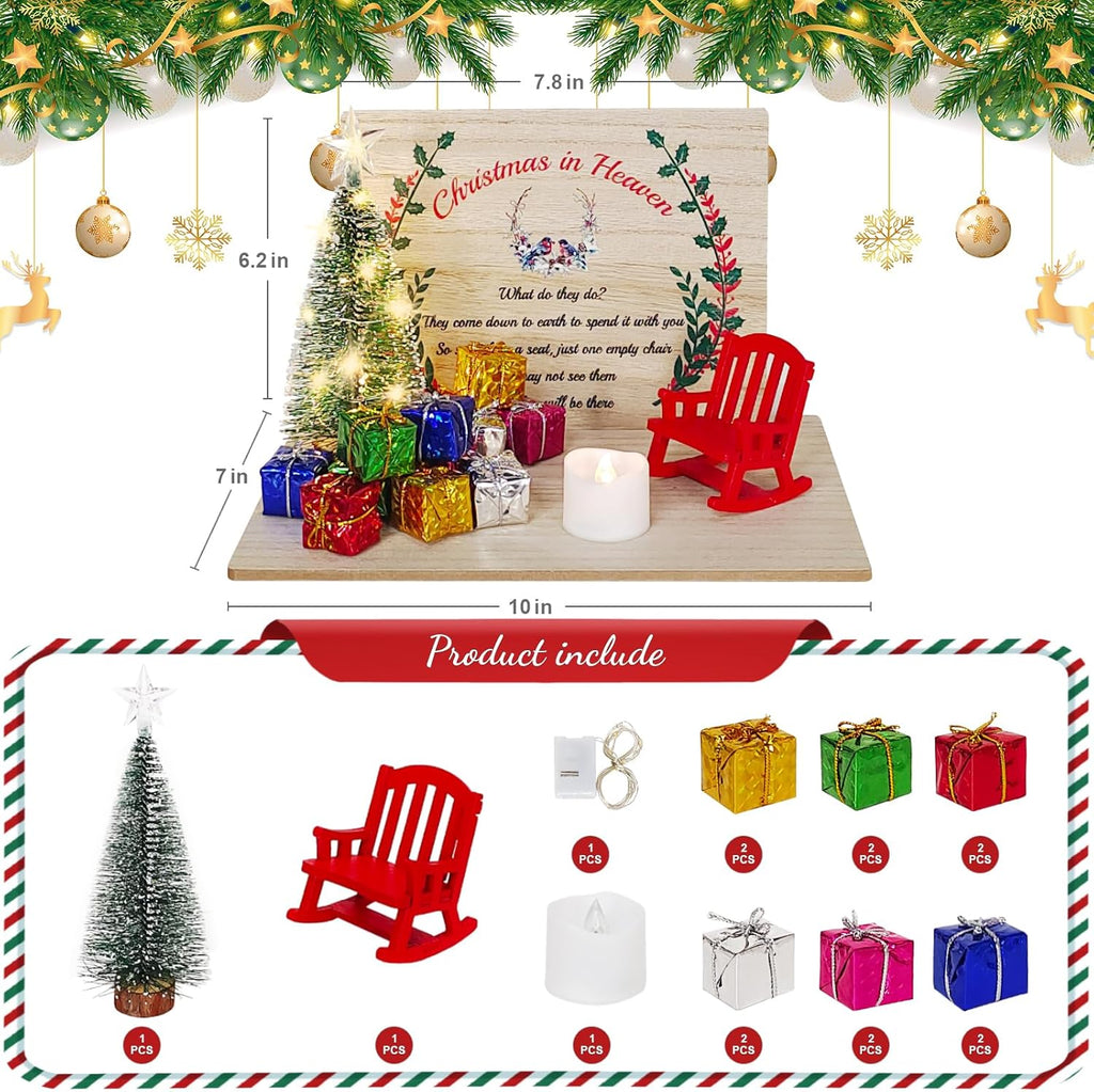 Regine Switzerland Christmas Memorial Chair Ornament - Rocking Chair Candle Holder Gift for Loved Ones