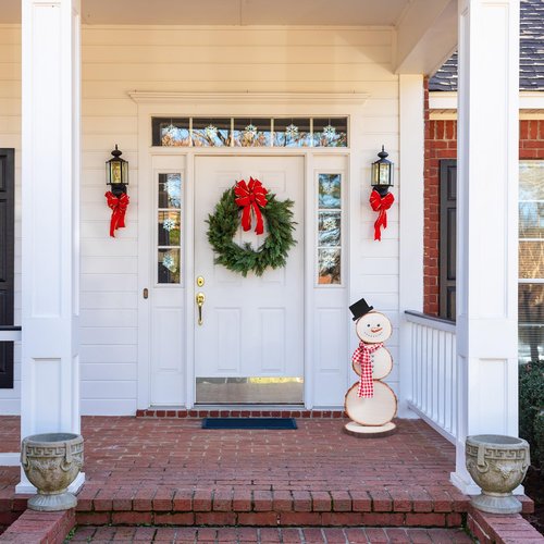 Darware Fall Pumpkin/Christmas Snowman Reversible Stand; 30-Inch Tall Holiday Decor Wooden Stand Up Figure