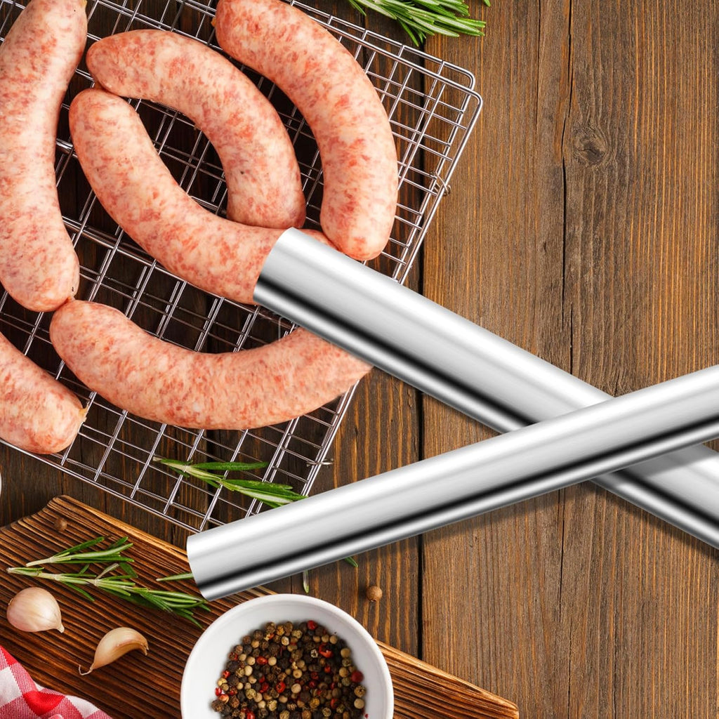 Saihisday Sausage Stuffing Tubes - Stainless Steel Nozzles for #32 Meat Grinder | 4 Sizes Included
