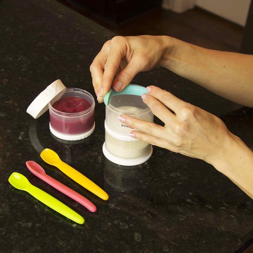 Innobaby Silicone Baby Spoon with Carrying Case Gum Friendly, Green