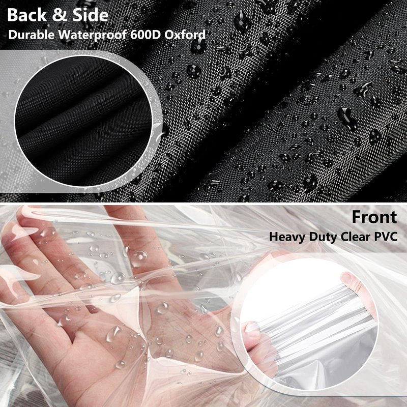 Dalema Wire Rack Covers,Heavy Duty 600D Dustproof Waterproof Storage Rack Covers for Metal Shelves,Storage Shelf Cover with Zipper for Wire Shlef,60''W x 24''D x 71''H,Black with Clear Front