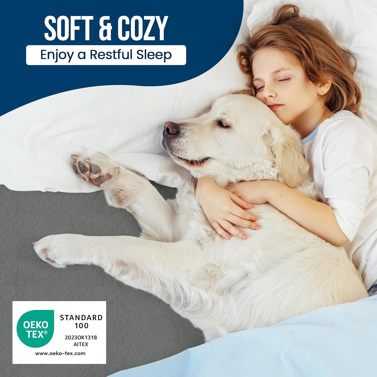 Utopia Bedding Twin Size Mattress Protector - Waterproof Terry Cover with Deep Pockets (Gray)