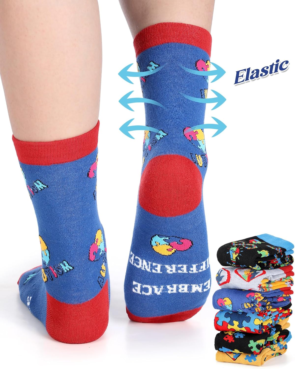 Skiennix Autism Awareness Socks - 12 Pairs Colorful Graphic Designs for Men & Women | Perfect Gift Idea