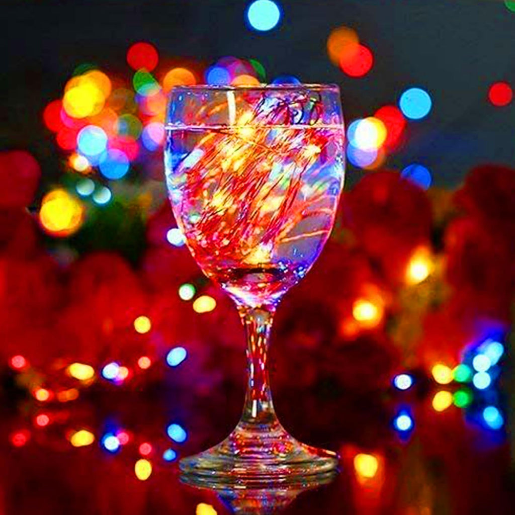 Skiennix 12 Pack Fairy Lights - Battery Operated 7ft Waterproof Silver Wire LED String Lights for DIY Wedding Décor & Party Centerpieces