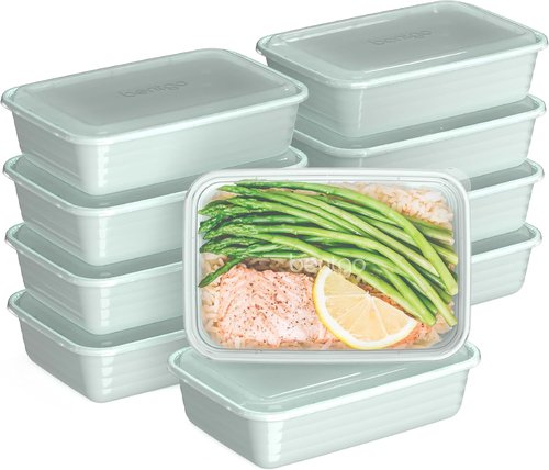 Bentgo Prep - Reusable Meal Prep Containers | 20-Piece Set, BPA-Free, Durable & Microwave Safe (Mint)