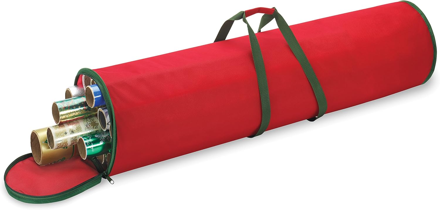 Whitmor Gift Wrap Organizer - Holds 30 Rolls of Christmas Wrapping Paper | Durable and Stylish Design