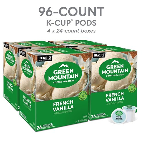 Green Mountain Coffee Roasters French Vanilla Coffee - Light Roast K-Cup Pods | 96 Count