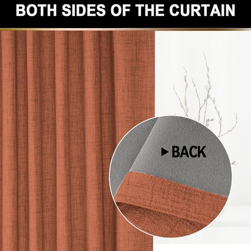 100% Blackout Shield Blackout Curtains - Thermal Insulated Rod Pocket Drapes | 50W x 108L, Orange, 2 Panels Set
