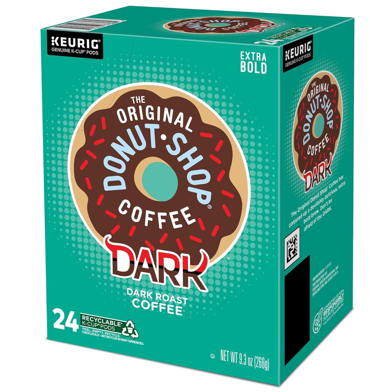 Original Donut Shop Dark Coffee - Dark Roast Keurig K-Cup Pods | 96 Count for Bold Flavor