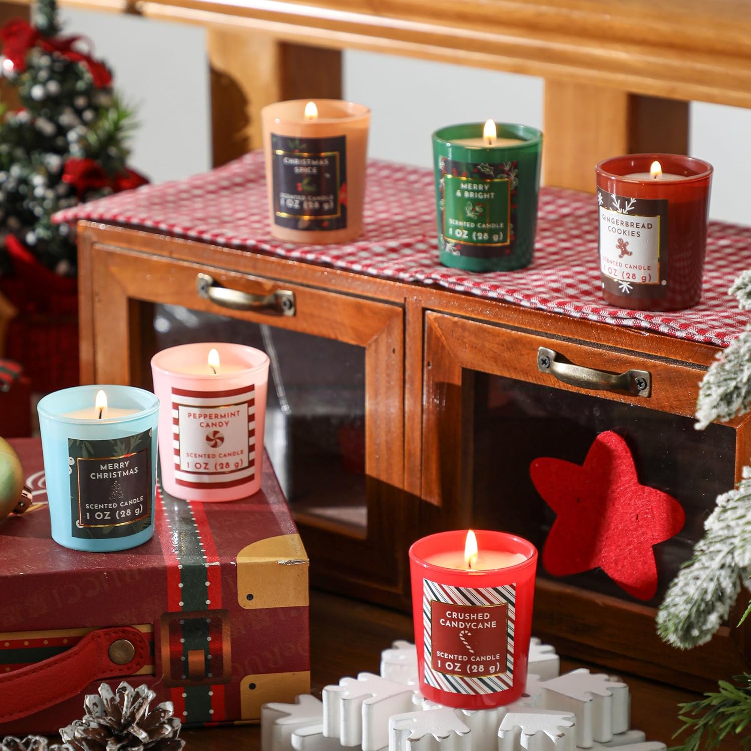 Skiennix 12 Days Advent Calendar Candles - Scented Soy Wax Gift Set for Women | 12 Pcs Xmas Collection
