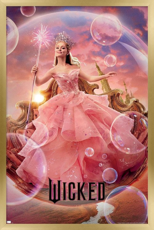 Wicked - Glinda One Sheet Wall Poster, 22.4L" x 14.7W", Gold Framed Version