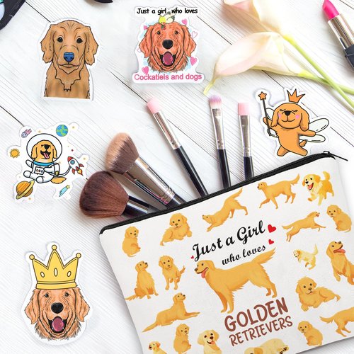 UAREHIBY Golden Retriever Gifts, Christmas Birthday Gift Box for Women, Golden Retriever Decor with 20 OZ Wine Tumbler, Dish Towels, Socks, Make up Bag for Dog Lovers, Gifts for Dog Mom
