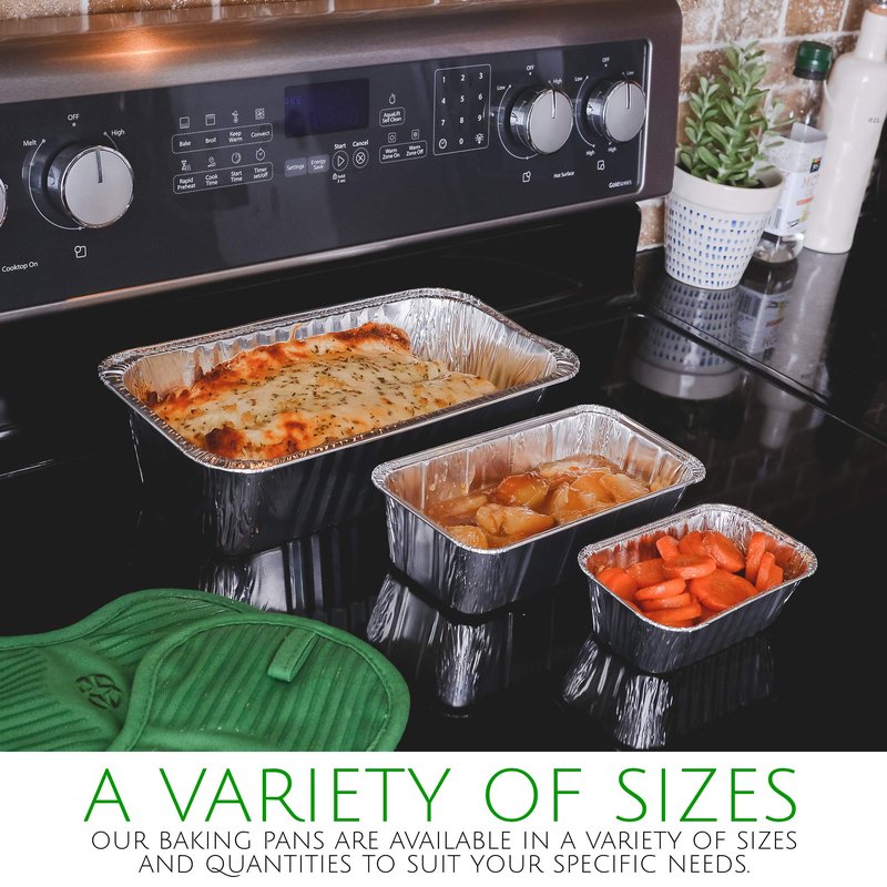 PLASTICPRO [5 Lb 25 Pack Disposable Loaf Pans Aluminum Tin Foil Meal Prep Bakeware - Cookware Perfect for Baking Cakes, Bread, Meatloaf, Lasagna 5 Pound 12.5'' X 6.25'' X 3.5''