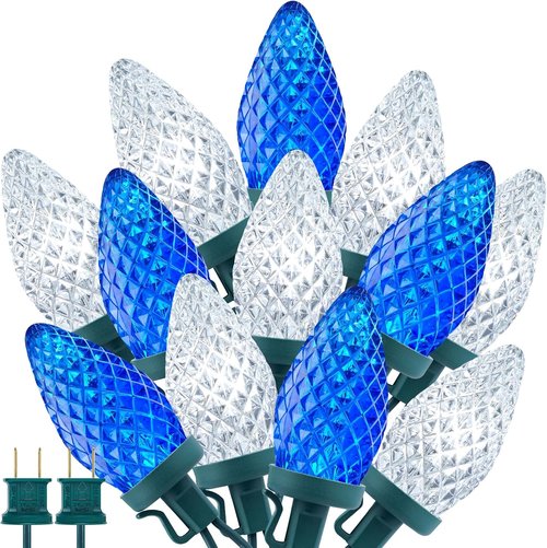Brightown C9 LED Christmas String Lights - 200 LED Waterproof Outdoor Lights | 132ft Green Wire, 2 Pack