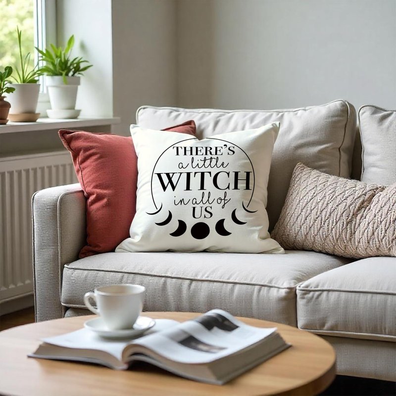 Fuasei Gothic Witch 18x18 Moon Phases Pillow Covers, Victorian Gothic Decorative Throw Pillow Covers, Witchy Decor Aesthetic, There A Little Witch In All Of Us