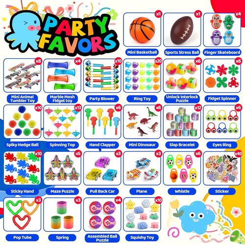 Amy&Benton 200PCS Party Favors - Fun Goodie Bag Stuffers & Prize Box Toys for Kids Ages 4-8