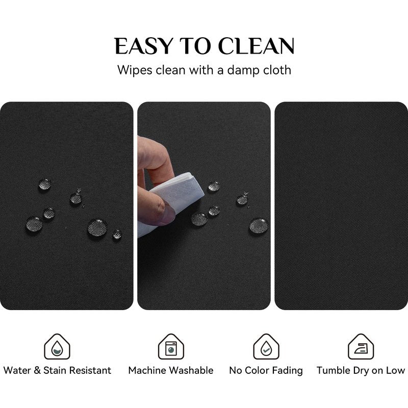 Softalker 60x102 Rectangle Tablecloth, Waterproof & Stain Resistant Table Cloths Wrinkle Free Fabric Washable Polyester Table Cover for Dining/Party/Outdoor/Wedding - Black