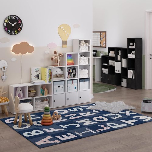 Furinno Luder Bookcase - Stylish 1-Door Storage Cabinet in Blackwood Finish