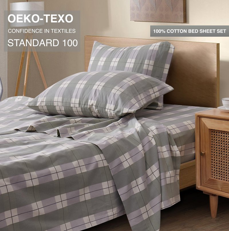 New Season Naturally Yours - 100% Cotton King Flannel Sheet Set Softly Brushed Cotton Flannel Sheets - Stylish Printed Bed Sheets - Warm, Breathable Bed Sheets Set
