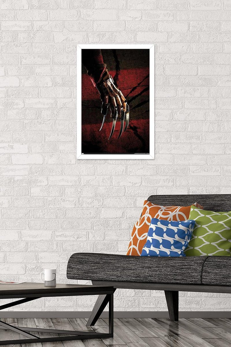 Trends International A Nightmare on Elm Street - Hand Stripes Wall Poster, 22.4L x 14.7W, White Framed Version