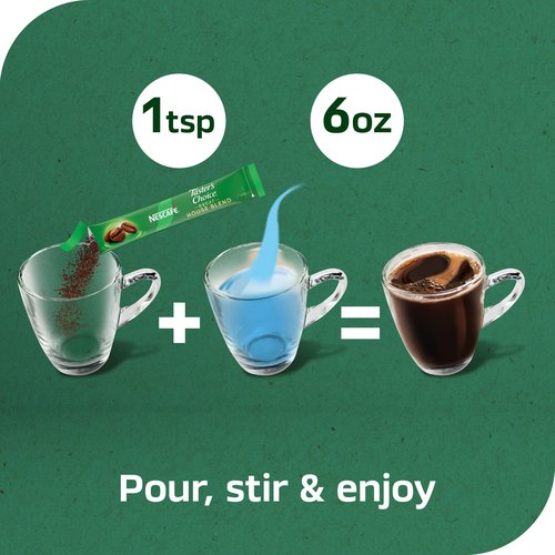 NESCAFÉ Taster's Choice Instant Coffee Packets, Light Medium Roast Coffee, Decaf House Blend, 8 Boxes (128 Packets)