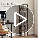 5-Tier Rotating Corner Bookshelf, 360-Degree Spinning Storage Rack