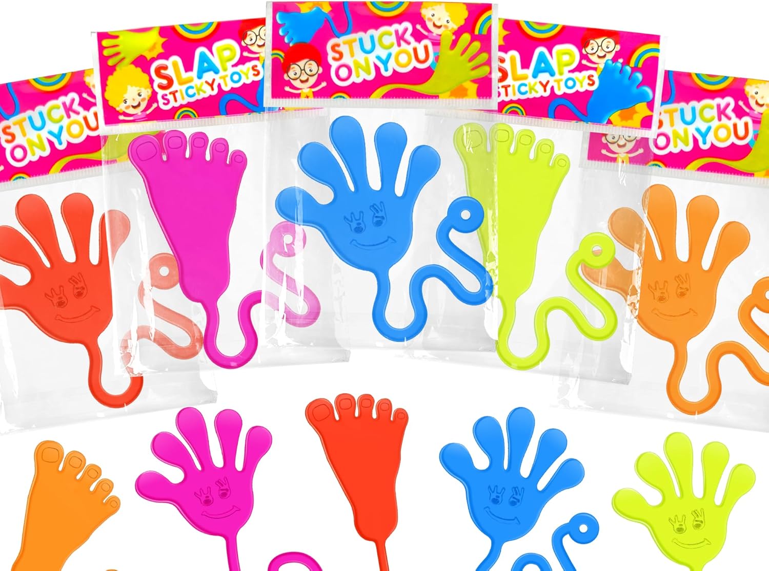 Skiennix Party Favors | 30 PCS Goodie Bag Stuffers - Large Sticky Hands & Feet for Kids' Birthdays