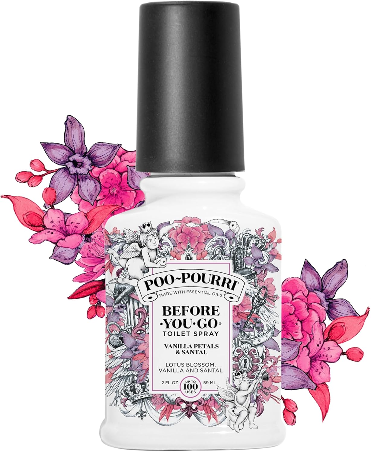 Poo-Pourri Before-You-Go Toilet Spray - Vanilla Petals & Santal, 2 Fl Oz | Odor Eliminator