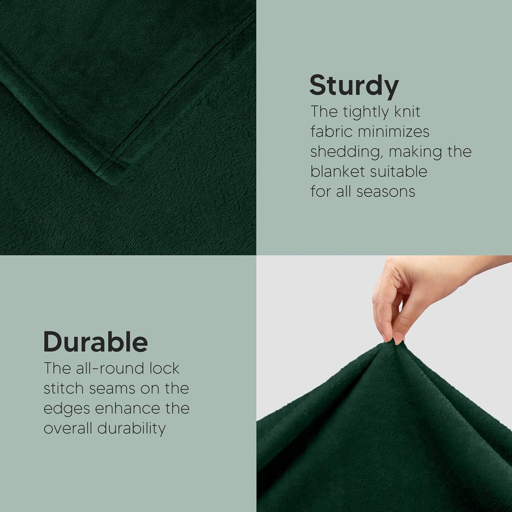Utopia Bedding Fleece Blanket - Luxury Soft Microfiber Throw in Forest Green | 50x60 Inch, Anti-Static 300GSM