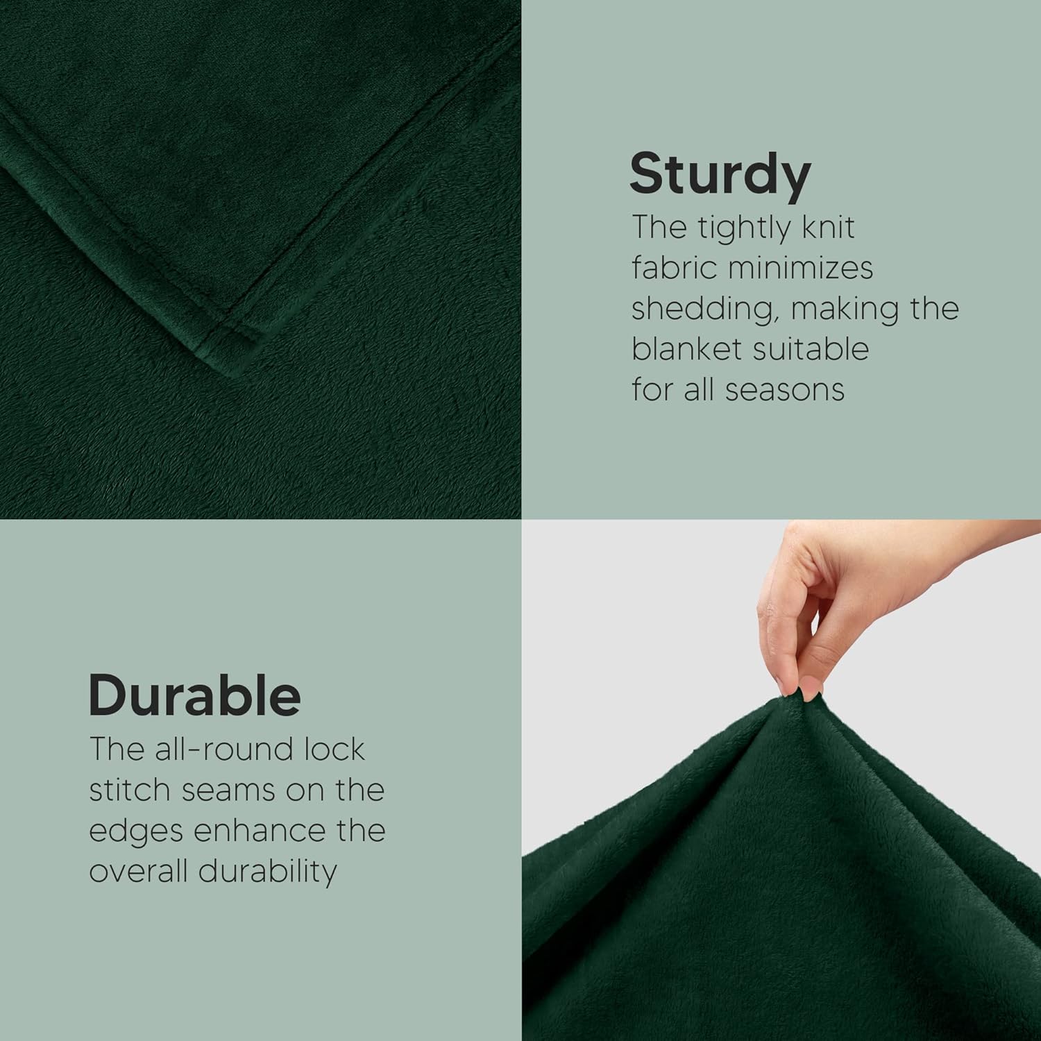 Utopia Bedding Fleece Blanket - King Size Luxury Forest Green Microfiber | Soft, Anti-Static, 300GSM (90x102 Inch)