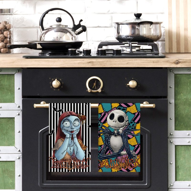 Yarcooly Halloween Kitchen Towels Dish Towels Gothic Decor Day of The Dead Halloween Decorations for Home Party