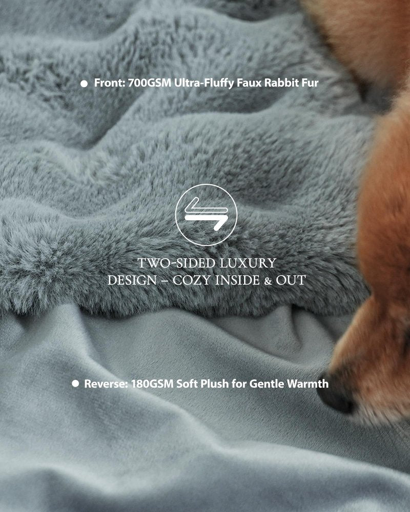 Faux Fur Throw Blanket, Ultra Soft Fuzzy Blanket for Couch or Bed, 50 x 60 Inches Luxury Fluffy Bubble Blanket, Oeko-TEX Certified, Cozy & Machine Washable, Brown