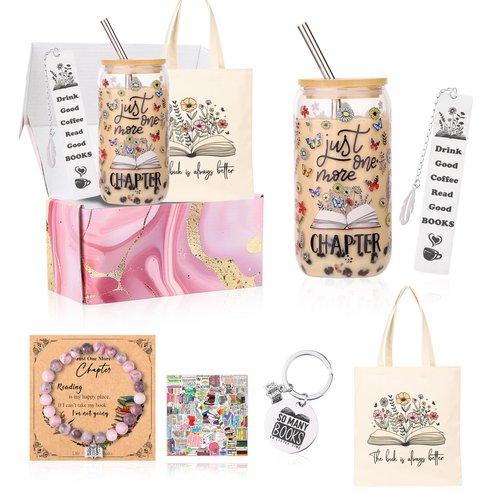 TENICER Book Lover Gifts for Women 8pcs Gift Basket for Bookish Books Club Themed Present Birthday for Readers Librarians Bookworms