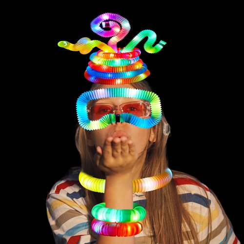 JOYIN 18 Pack Glow Sticks - Fun Light Up Party Favors for Kids | Necklaces, Bracelets & Tubes