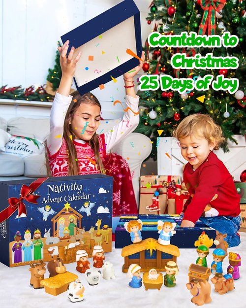 COOLTUNE Nativity Advent Calendar 2023 - Christmas Story Playset for Kids | 25-Piece Scene Set for Ages 1-6