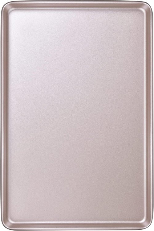 Champagne Gold 17-Inch Half Sheet Baking Pan - Durable Non-Stick Carbon Steel for Cookies & Roasting